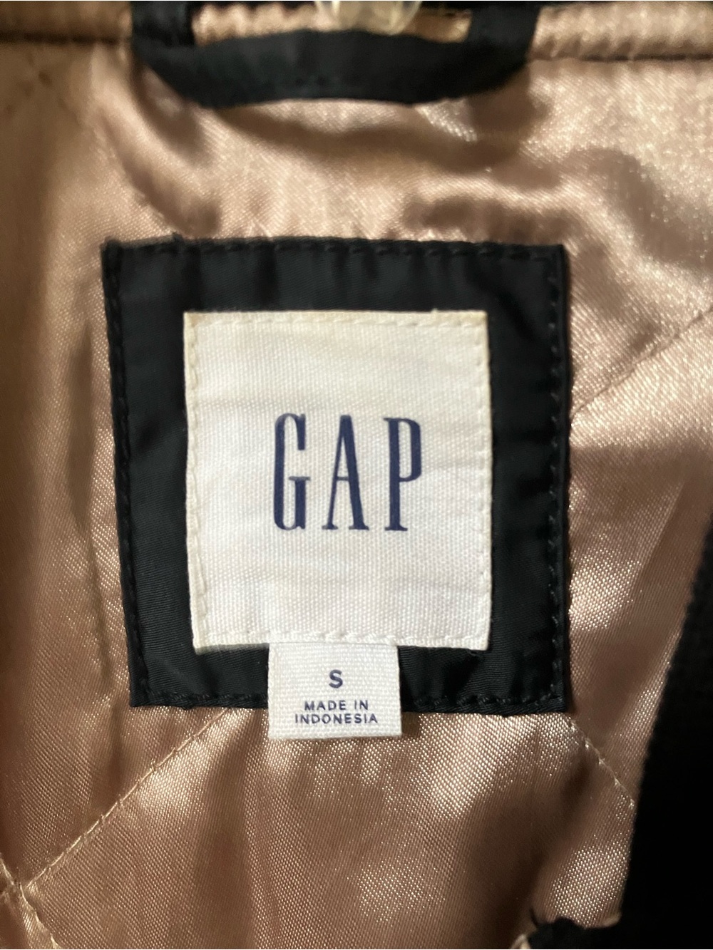 GAP Black Bomber Jacket with Light Pink Lining - Picture 3 of 4